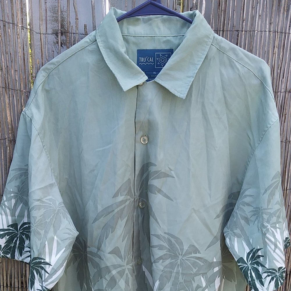 Tru Cal Hawaiian Tropical Mens Button Down - XL